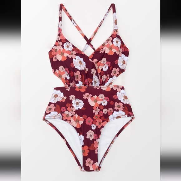Cupshe Olivia Floral One-piece Swimsuit Size Small NWTG - Picture 2 of 15